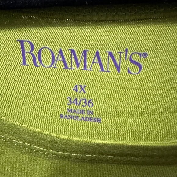 Roman’s size 4X 34/36 avocado green cotton new in package tunic top - Picture 4 of 7